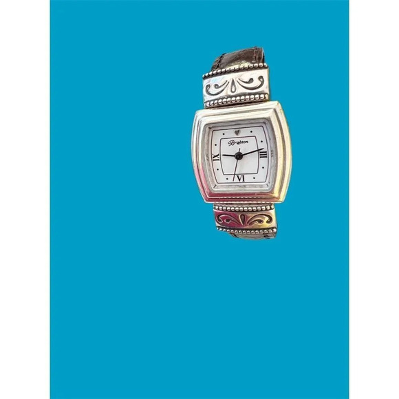 Ladies BRIGHTON Waterford Silver Plated Reversible Black/Red Band Watch - Picture 8 of 8